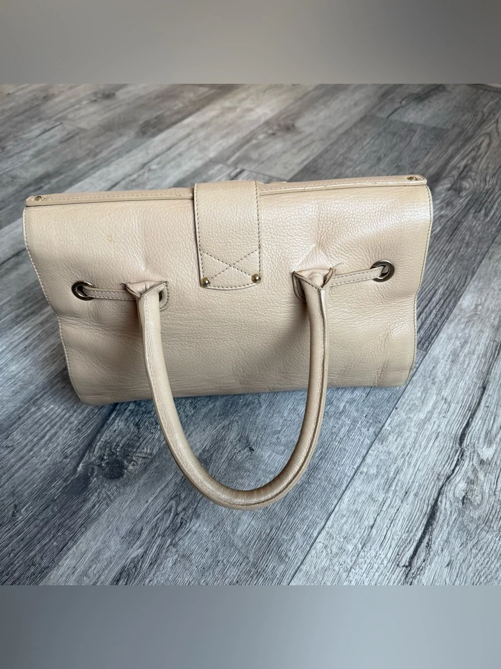 Jimmy Choo Rosalie Beige Leather Satchel Handbag – Missing Shoulder Strap